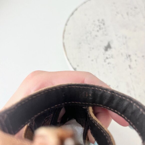 NEW Lane Boots BECCA Womens Brown Wedges 5 Western Cowgirl Wooden Heeled Sandals - Picture 9 of 11